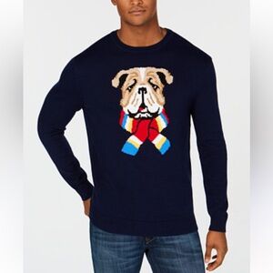 Club Room Men's Navy Bulldog Sweater Size Large